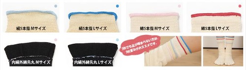 「冷え取り靴下リンマー」洗濯後も分かりやすい